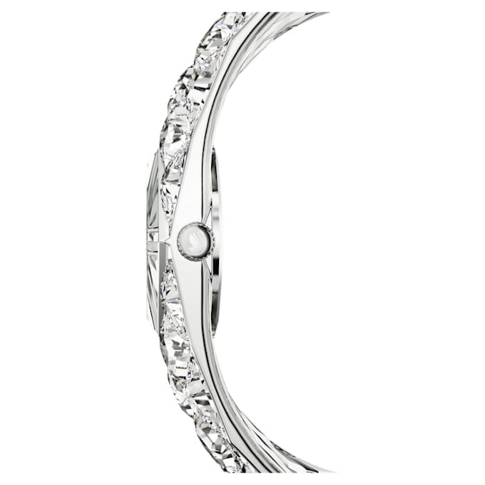 Curiosa armbandhorloge met kristallen, zilverkleurig, roestvrij staal Curiosa armbandhorloge met kristallen, zilverkleurig, roestvrij staal