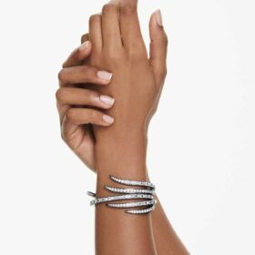 De Vienna Collection-armband Feather, wit, gerutheniumd