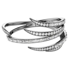 De Vienna Collection-armband Feather, wit, gerutheniumd