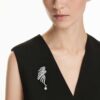 De Vienna Collection-broche Feather, wit, gerutheniumd De Vienna Collection-broche Feather, wit, gerutheniumd