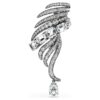 De Vienna Collection-broche Feather, wit, gerutheniumd De Vienna Collection-broche Feather, wit, gerutheniumd