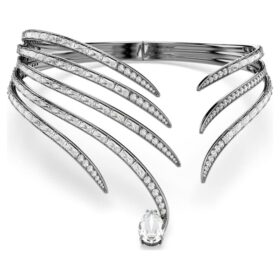 De Vienna Collection-choker Feather, wit, geruteniumd