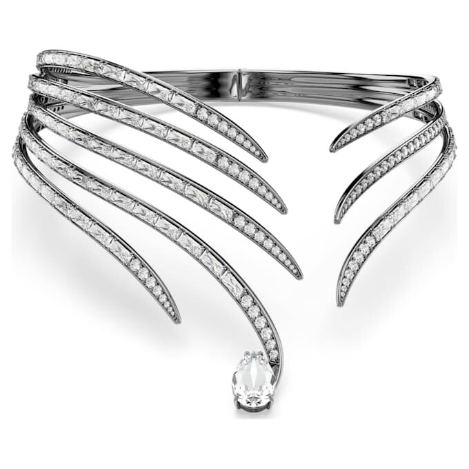 De Vienna Collection-choker Feather, wit, geruteniumd De Vienna Collection-choker Feather, wit, geruteniumd