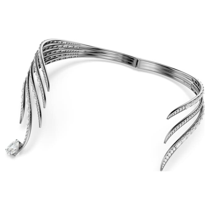 De Vienna Collection-choker Feather, wit, geruteniumd De Vienna Collection-choker Feather, wit, geruteniumd