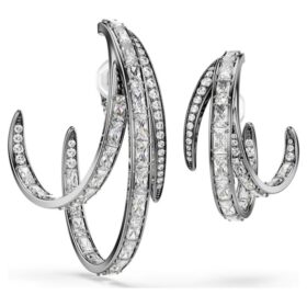 De Vienna Collection Ear Cuff-set (3) Veer, Wit, met ruthenium verguld