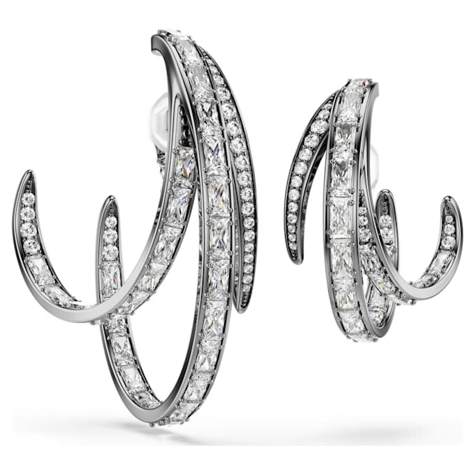 De Vienna Collection Ear Cuff-set (3) Veer, Wit, met ruthenium verguld De Vienna Collection Ear Cuff-set (3) Veer, Wit, met ruthenium verguld