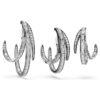 De Vienna Collection Ear Cuff-set (3) Veer, Wit, met ruthenium verguld De Vienna Collection Ear Cuff-set (3) Veer, Wit, met ruthenium verguld