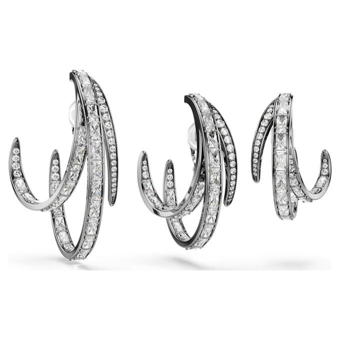 De Vienna Collection Ear Cuff-set (3) Veer, Wit, met ruthenium verguld De Vienna Collection Ear Cuff-set (3) Veer, Wit, met ruthenium verguld