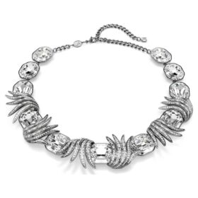 De Vienna Collection-ketting ‘Feather’, wit, gerutheniumd
