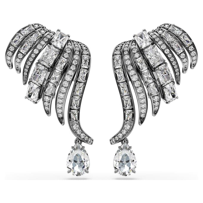 De Vienna Collection oorcuffs Feather, wit, gerutheniumd De Vienna Collection oorcuffs Feather, wit, gerutheniumd
