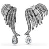 De Vienna Collection oorcuffs Feather, wit, gerutheniumd De Vienna Collection oorcuffs Feather, wit, gerutheniumd