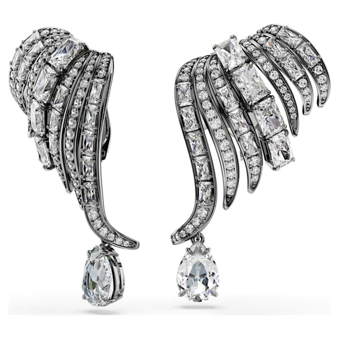 De Vienna Collection oorcuffs Feather, wit, gerutheniumd De Vienna Collection oorcuffs Feather, wit, gerutheniumd