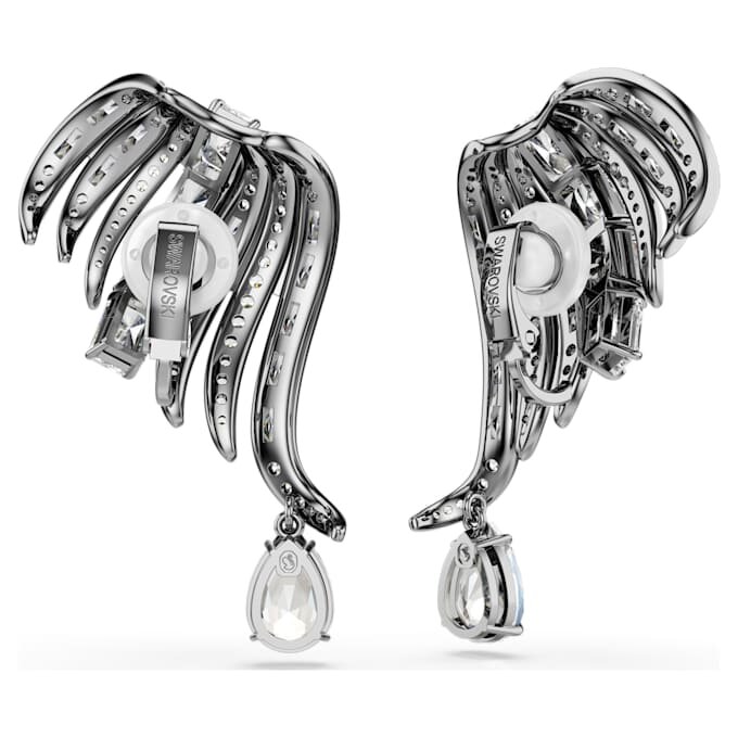 De Vienna Collection oorcuffs Feather, wit, gerutheniumd De Vienna Collection oorcuffs Feather, wit, gerutheniumd