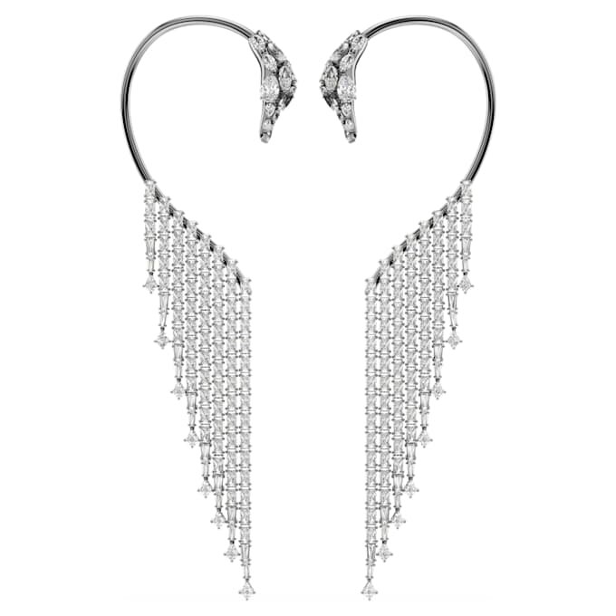 De Vienna Collection oorcuffs Zwaan, wit, gerutheniumd De Vienna Collection oorcuffs Zwaan, wit, gerutheniumd