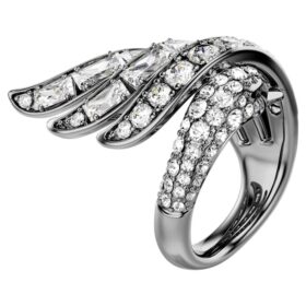 De Vienna Collection-ring Swan, wit, geruteniumd