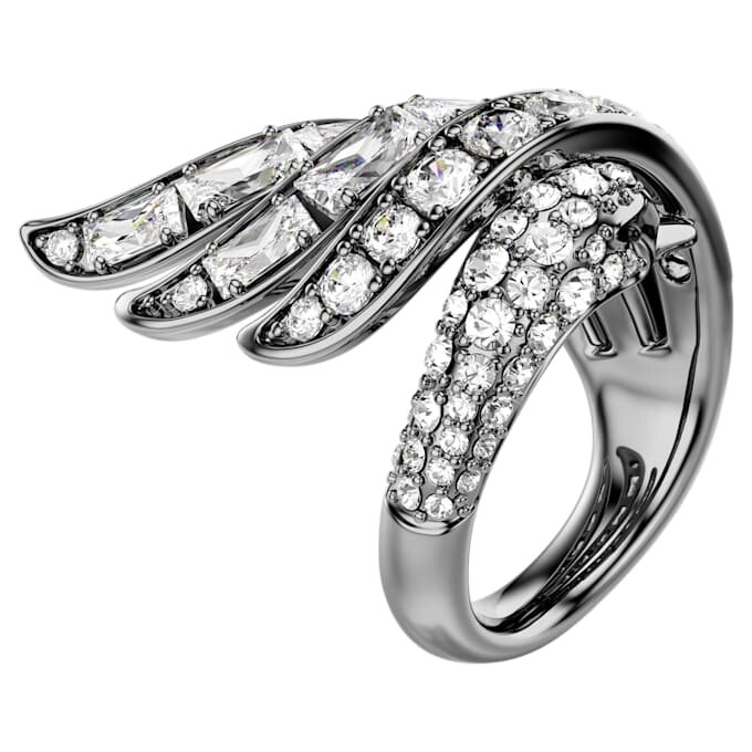 De Vienna Collection-ring Swan, wit, geruteniumd De Vienna Collection-ring Swan, wit, geruteniumd