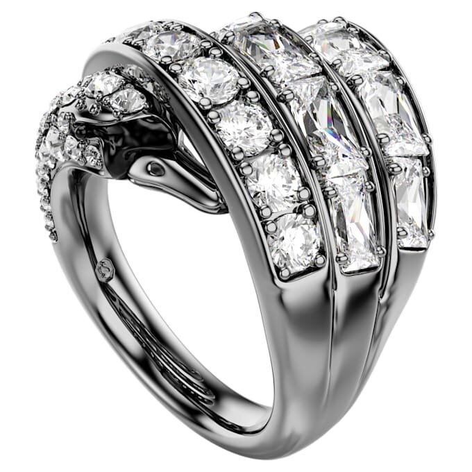 De Vienna Collection-ring Swan, wit, geruteniumd De Vienna Collection-ring Swan, wit, geruteniumd