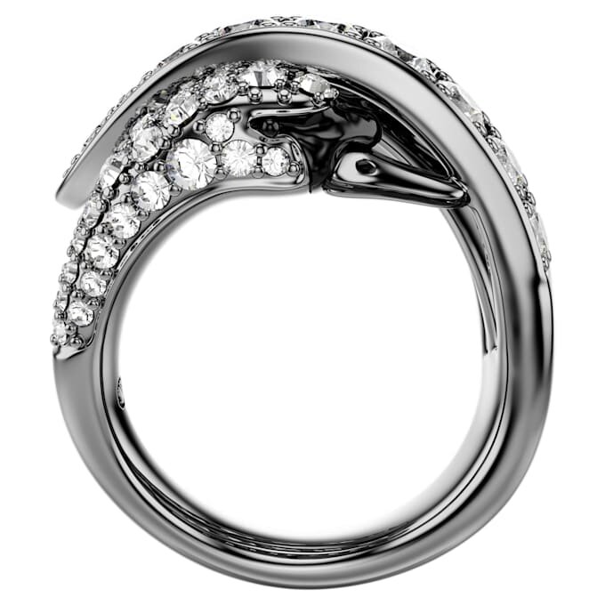 De Vienna Collection-ring Swan, wit, geruteniumd De Vienna Collection-ring Swan, wit, geruteniumd