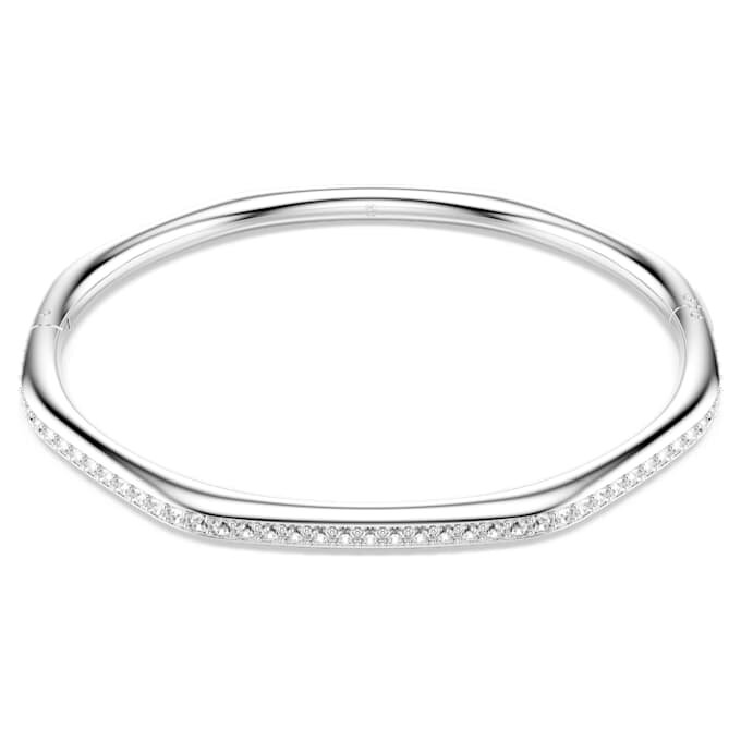 Dextera-armband, achthoekige vorm, ronde slijpvorm, wit, gerhodineerd Dextera-armband, achthoekige vorm, ronde slijpvorm, wit, gerhodineerd
