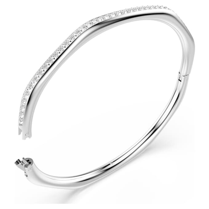 Dextera-armband, achthoekige vorm, ronde slijpvorm, wit, gerhodineerd Dextera-armband, achthoekige vorm, ronde slijpvorm, wit, gerhodineerd