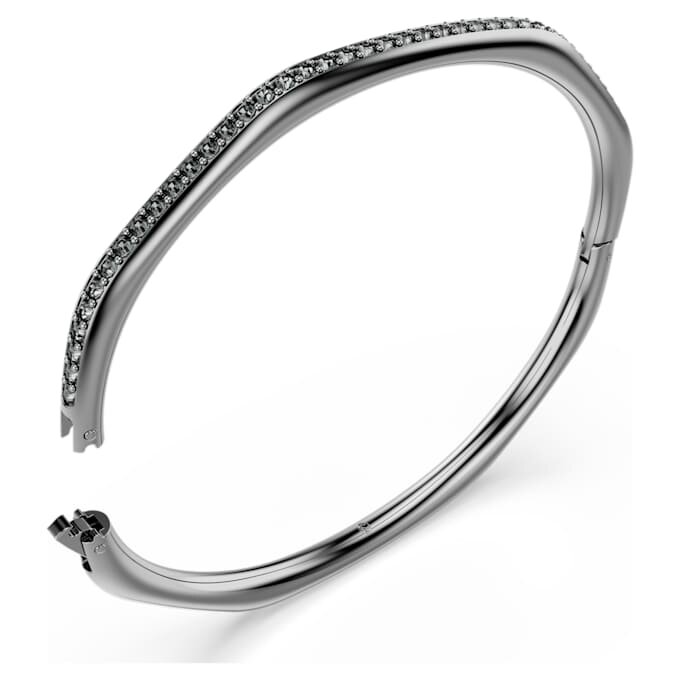 Dextera-armband, achthoekige vorm, ronde slijpvorm, wit, geruthenium-verguld Dextera-armband, achthoekige vorm, ronde slijpvorm, wit, geruthenium-verguld