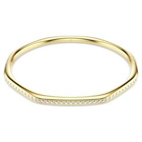 Dextera-armband, achthoekige vorm, ronde slijpvorm, wit, verguld