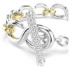 Dextera-armband met ronde schakels, T-bar, wit, gemengde metaalafwerking Dextera-armband met ronde schakels, T-bar, wit, gemengde metaalafwerking