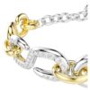 Dextera-armband met ronde schakels, T-bar, wit, gemengde metaalafwerking Dextera-armband met ronde schakels, T-bar, wit, gemengde metaalafwerking