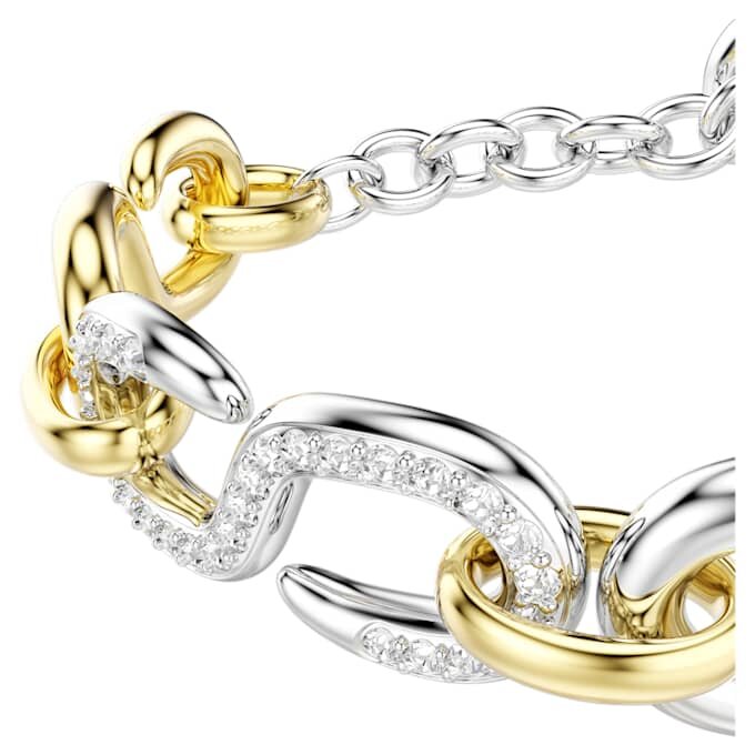Dextera-armband met ronde schakels, T-bar, wit, gemengde metaalafwerking Dextera-armband met ronde schakels, T-bar, wit, gemengde metaalafwerking