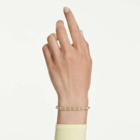 Dextera-armband met ronde slijpvorm, groen, goudkleurige afwerking