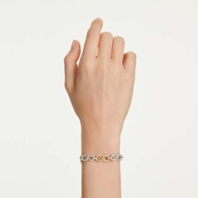 Dextera-armband met ronde slijpvorm, wit, gemengde metaalafwerking