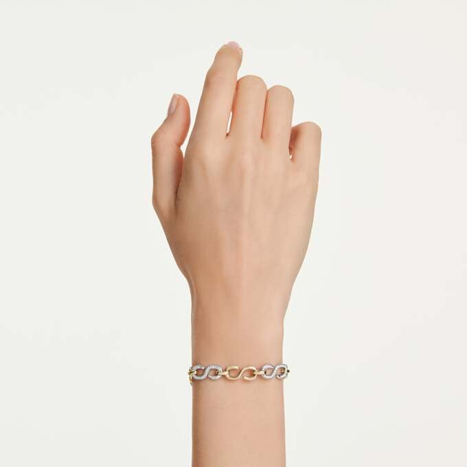 Dextera-armband met ronde slijpvorm, wit, gemengde metaalafwerking Dextera-armband met ronde slijpvorm, wit, gemengde metaalafwerking