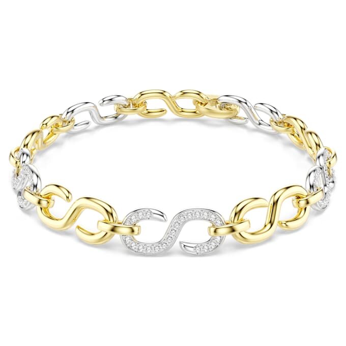 Dextera-armband met ronde slijpvorm, wit, gemengde metaalafwerking Dextera-armband met ronde slijpvorm, wit, gemengde metaalafwerking