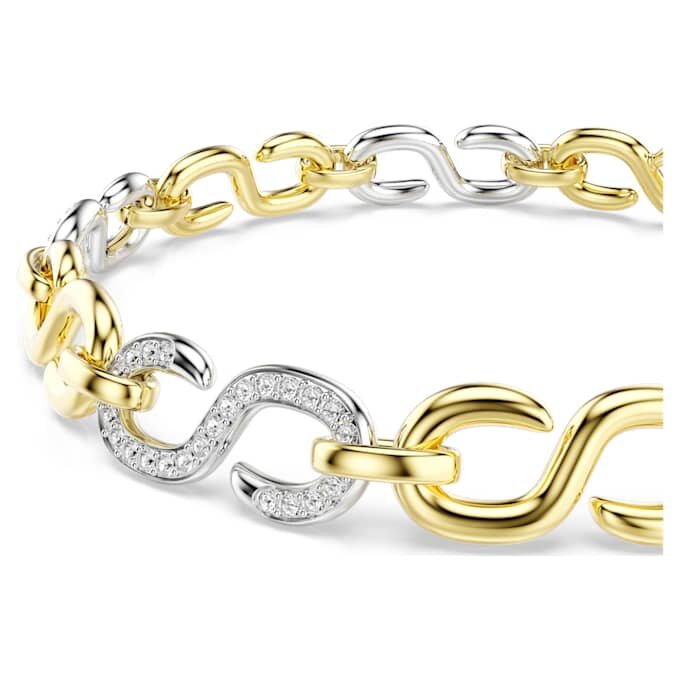 Dextera-armband met ronde slijpvorm, wit, gemengde metaalafwerking Dextera-armband met ronde slijpvorm, wit, gemengde metaalafwerking