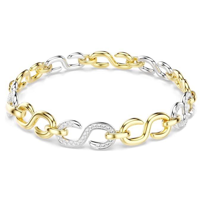 Dextera-armband met ronde slijpvorm, wit, gemengde metaalafwerking Dextera-armband met ronde slijpvorm, wit, gemengde metaalafwerking