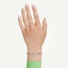 Dextera-armband met ronde slijpvorm, wit, gerhodineerd
