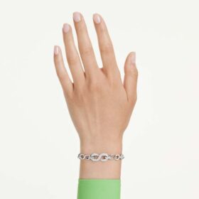 Dextera-armband met ronde slijpvorm, wit, gerhodineerd