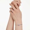 Dextera-armband met ronde slijpvorm, wit, gerhodineerd