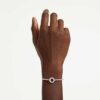 Dextera-armband met ronde slijpvorm, wit, gerhodineerd