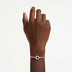 Dextera-armband met ronde slijpvorm, wit, gerhodineerd