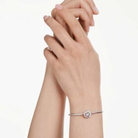 Dextera-armband met ronde slijpvorm, wit, gerhodineerd