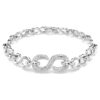 Dextera-armband met ronde slijpvorm, wit, gerhodineerd