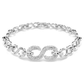 Dextera-armband met ronde slijpvorm, wit, gerhodineerd