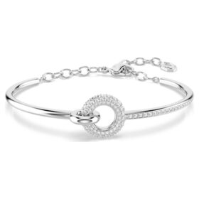 Dextera-armband met ronde slijpvorm, wit, gerhodineerd