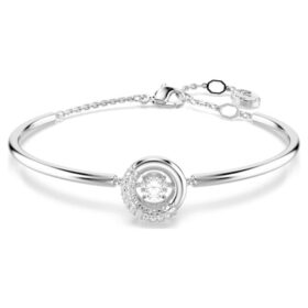 Dextera-armband met ronde slijpvorm, wit, gerhodineerd