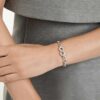 Dextera-armband met ronde slijpvorm, wit, gerhodineerd