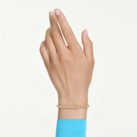 Dextera-armband met ronde slijpvorm, wit, goudkleurige afwerking