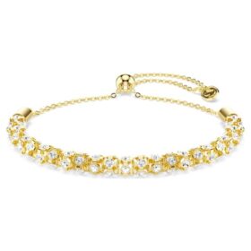 Dextera-armband met ronde slijpvorm, wit, goudkleurige afwerking