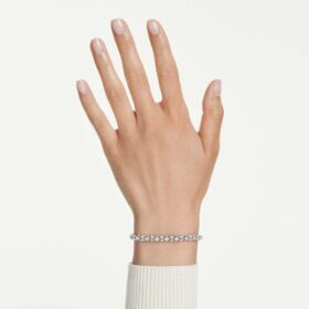 Dextera-armband met ronde slijpvorm, wit, roestvrij staal