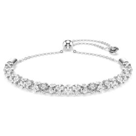 Dextera-armband met ronde slijpvorm, wit, roestvrij staal